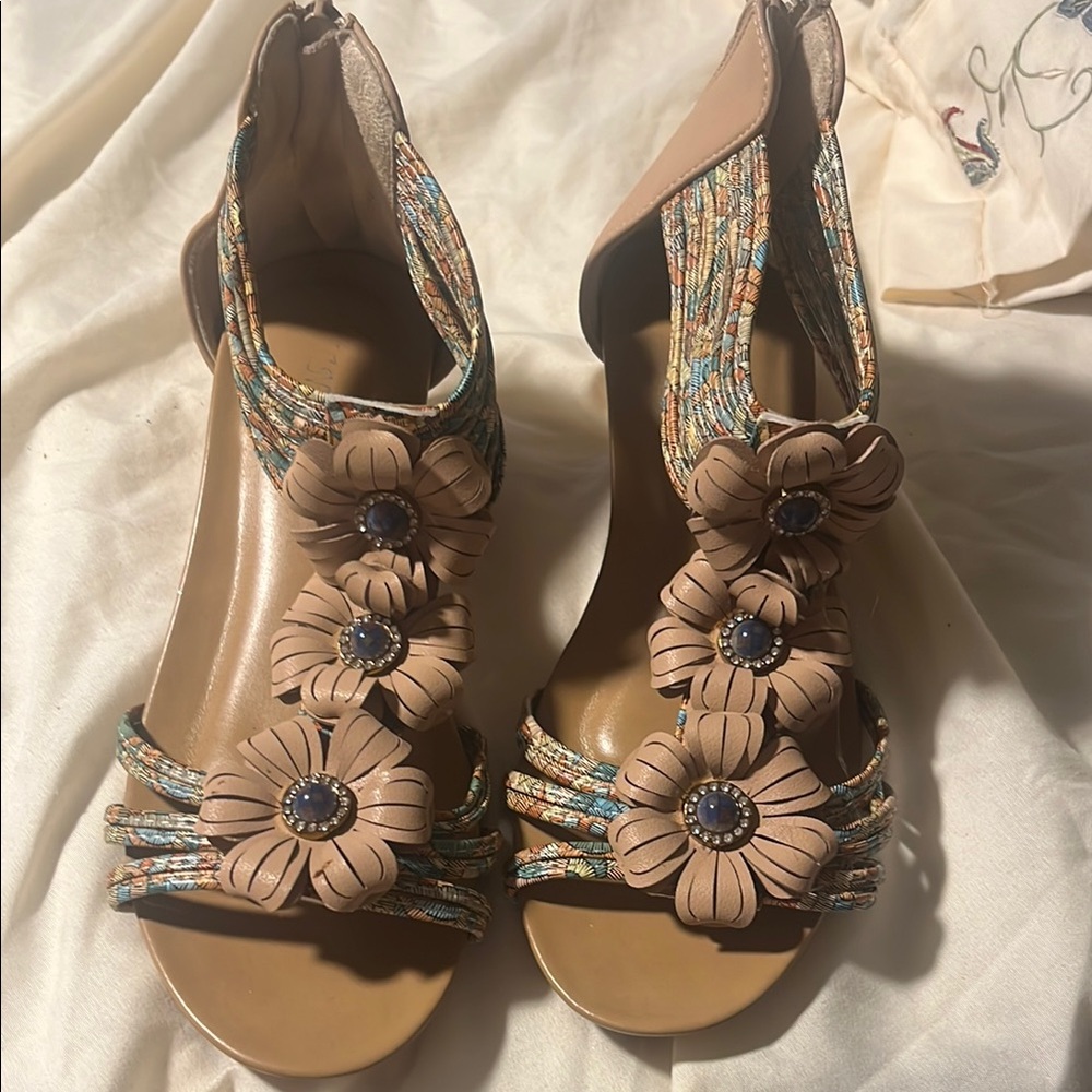 Floral Embellished Sandals